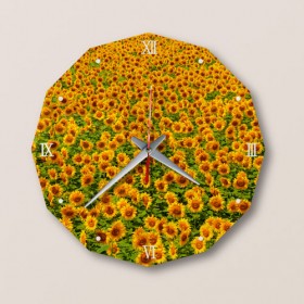 bf900-아크릴시계_크기가다른해바라기꽃밭(소)