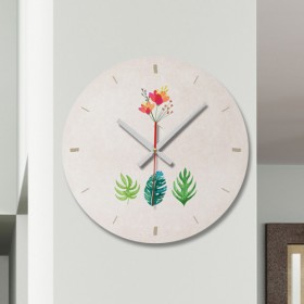 cb158-꽃과잎사귀_인테리어벽시계