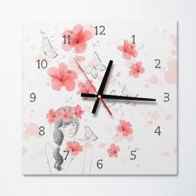 cb231-꽃으로물든소녀_인테리어벽시계