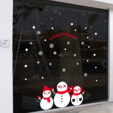 cc489-눈사람들(중형)_크리스마스스티커/크리스마스/스티커/데코/꾸미기/인테리어/포인트/눈사람/눈/눈꽃/메리크리스마스