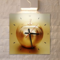 cc962-황금사과_인테리어벽시계/인테리어,벽시계,시계,무소음시계,시간,소품,황금,사과,돈,재물,풍수