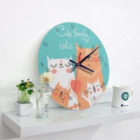 cg404-귀여운고양이가족_인테리어벽시계