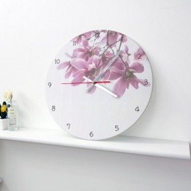 cg445-분홍꽃_인테리어벽시계