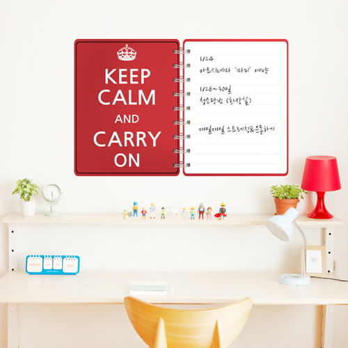 cm135-keep calm_칠판시트지/칠판스티커/보드용/디자인/keep calm and carry on/레터링/낙서/메모/일정/수첩/노트/보드용/화이트보드/평정심/