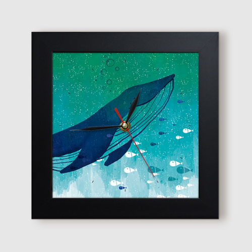 ct961-고래의꿈꾸는바다_미니액자벽시계/인테리어디자인벽면데코소품/범고래,해저,물고기,강,동물
