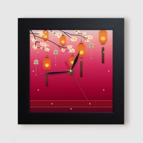ct969-오리엔탈홍등풍경_미니액자벽시계
