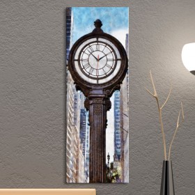 cw704-미국도시의시계탑_그림_대형노프레임벽시계