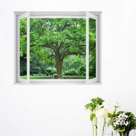 cx307-푸른숲속의고고한나무_창문그림액자(중형)