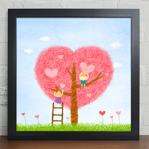 cy159-아이들 마음 속 사랑 꽃사랑 나무/나무/아이/사랑/나무/하트/사다리/인테리어액자/인테리어소품/디자인액자/액자세트