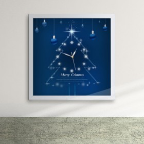 cy334-블루 크리스마스 액자벽시계