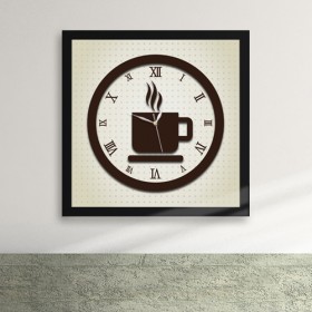 cy405-브라운 커피타임 액자벽시계