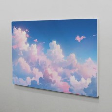 fh022-폼아크릴액자58CmX38Cm_일러스트핑크하늘/구름,자연,풍경,sky,애니,그림,동화,로맨틱,낭만,인테리어,감성,힐링,소품,디자인액자,액자