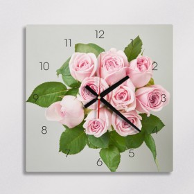 ig192-인디핑크빛장미꽃_인테리어벽시계