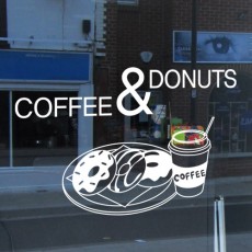 ig292-커피앤도넛(중)_그래픽스티커/그래픽스티커,커피,원두,커피잔,카페,도넛,디저트,인테리어,꾸미기,데코,포인트,셀프인테리어,실내