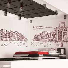 ij190-낭만적인 유럽여행/그래픽스티커/건물/레터링/유럽/건축물/해외/커피숍/카페/