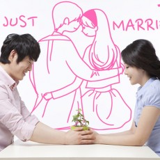 ik325-JUST MARRIED/그래픽스티커/결혼/신혼/부부/사랑/하트/신혼집/인테리어/데코