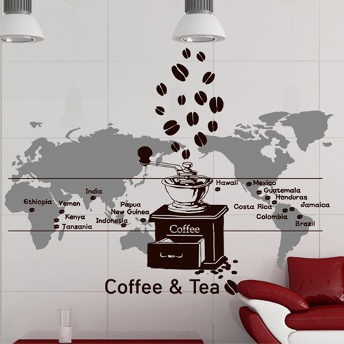 im103-COFFEE BELT(커피벨트-최상급 원두 원산지 지도)/그래픽스티커/포인트스티커/커피숍/카페/인테리어/커피존/지도