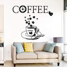 im290-한잔의 커피타임 그래픽시계(중형)/그래픽시계/카페/매장/가게/커피/원두/잔/coffee/인테리어/그래픽스티커/스티커/데코/포인트