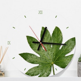 im570-파릇파릇나뭇잎_인테리어벽시계