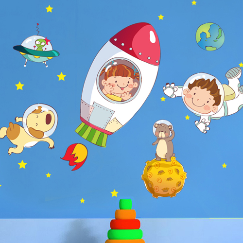 ip306-우주여행을가자/어린이/우주선/아이방꾸미기/캐릭터/홈데코/유치원/어린이집/컬러시트