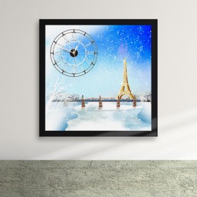 iz160-에펠탑의 설경 액자시계