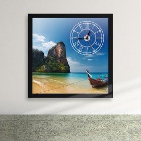 iz161-에메랄드빛 해변 액자시계