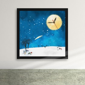 iz198-달빛겨울밤액자벽시계
