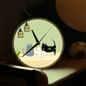 nf307-LED시계액자25R_고양이들의휴식시간