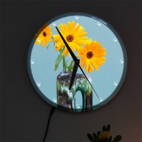 nf573-LED시계액자25R_행복을주는노랑꽃