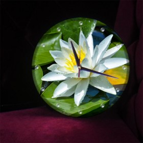 ng465-LED시계액자25R_순수의상징하얀연꽃