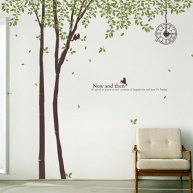 ph212-나뭇잎이흩날리는자작나무숲_그래픽시계