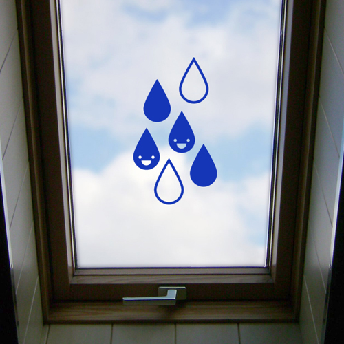 pm076-빗방울패턴/그래픽스티커/데코/패턴/빗방울/비/일러스트/인테리어/유리창/꾸미기