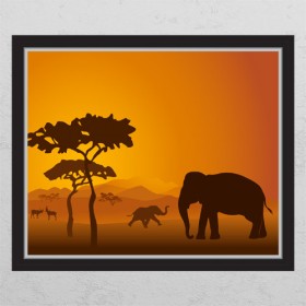 tc401-아프리카동물코끼리_창문그림액자