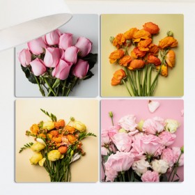 tf229-멀티액자_분홍색과주황색꽃의꽃다발