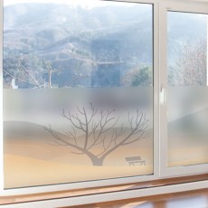 bf703-나무한그루와벤치_글라스시트지/풍경/자연/자연풍경/나무/식물/가을/벤치/의자/언덕/글라스/창문/시트지/인테리어