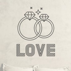 cb075-사랑의반지/반지/사랑/커플링/다이아몬드/보석/러브/사랑/타이포/캘리/심플/모던/홈데코/인테리어/그래픽스티커