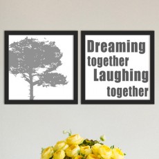 ct118-함께웃고함께꿈꾸는_액자세트/디자인벽면데코소품/꿈/글귀/레터링/나무/가지/잎/심플
