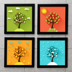 cv611-사계절나무와시간_인테리어액자세트