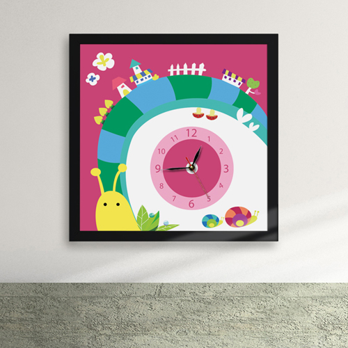 cy180-아이들을 위한 시계03_핑크 달팽이 액자시계/벽시계/어린이/아이/핑크/달팽이/동물/액자시계/벽시계/인테리어액자시계/벽시계/디자인액자시계