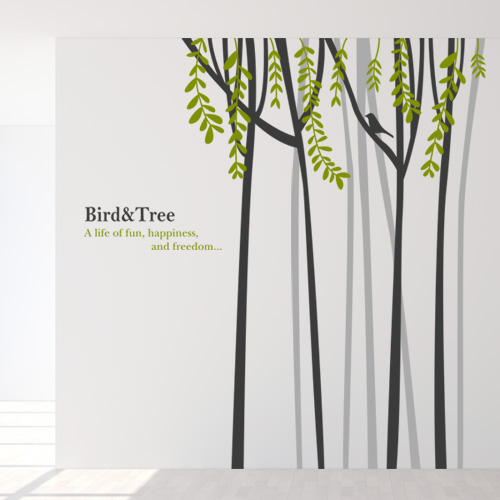ib036-숲속의자유로운새/나무/새/숲속/일러스트/자연/인테리어/모던/심플