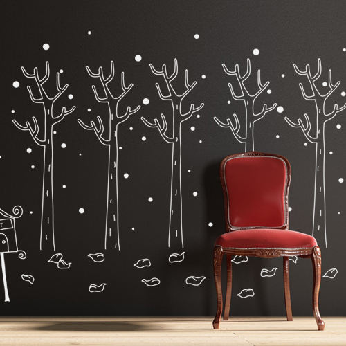 ic028-행복한나무(small)/포인트스티커/그래픽스티커/나무/눈/우체통/나뭇잎/날씨/겨울/윈도우/인테리어