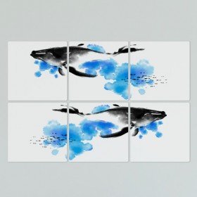 if382-멀티액자_고래와그뒤를헤엄치는물고기