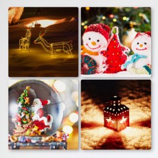 if719-멀티액자_크리스마스를빛내는소품/크리스마스/크리스마스캐롤/소품/산타/양말/눈사람/눈/겨울/촛불/전구/트리/루돌프/산타클로스