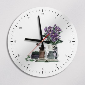 ig203-보라빛꽃과커피_인테리어벽시계
