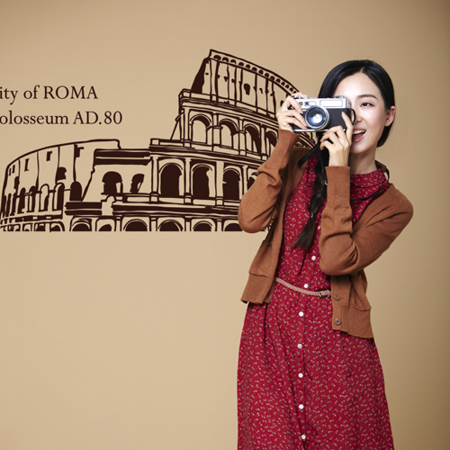im027-City of ROMA(콜로세움)/그래픽스티커/포인트스티커/월데코/레터링/카페/커피숍인테리어/유럽/세계관광지/야경/여행/세계유명건축물