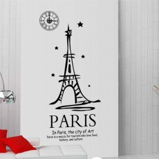 im288-파리에펠탑의 그래픽시계(중형)/그래픽시계/일러스트/건물/파리/에펠탑/그래픽스티커/스티커/데코/포인트/인테리어/꾸미기/명소/해외