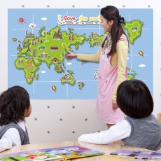 ip267-어린이세계지도(대형)/그래픽스티커/여행/월드/지도/map/아이방꾸미기/어린이집/유치원/포인트스티커