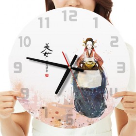 ip599-식사를 대접하는 미녀_인테리어벽시계
