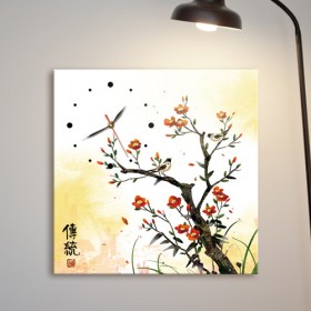 it074-동양화_꽃과나무 노프레임벽시계
