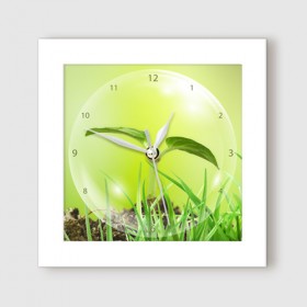 it356-싱그러운초록식물_미니액자벽시계